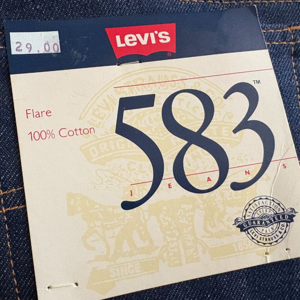 NEW Vintage Mens Levis 583 Regular Fit Blue Denim Jeans 33 X 34 USA Made - Picture 2 of 15